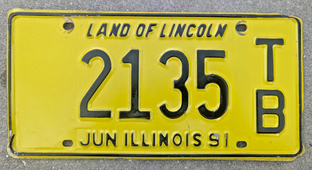 Illinois 1991 License Plate Land of Lincoln